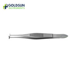 Green Fixation Forceps 10cm with 3mm and 5mm tips for delicate surgical tissue fixation.