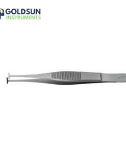 Green Fixation Forceps 10cm with 3mm and 5mm tips for delicate surgical tissue fixation.