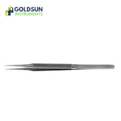 Goldsun Instruments Micro DeBakey Tissue Forceps 1mm Lightweight Round Handle for delicate microsurgery and vascular procedures"
