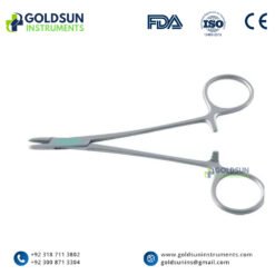 GoldSun Instruments Derf T.C. Needle Holder 12cm with longitudinal serrated jaws – Straight microsurgical instrument
