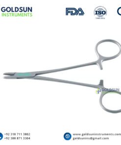 GoldSun Instruments Derf T.C. Needle Holder 12cm with longitudinal serrated jaws – Straight microsurgical instrument