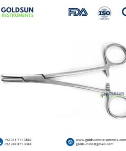 GoldSun Instruments Halsey Needle Holder 13cm (5”) with smooth jaws and T.C. inserts – Straight surgical instrument